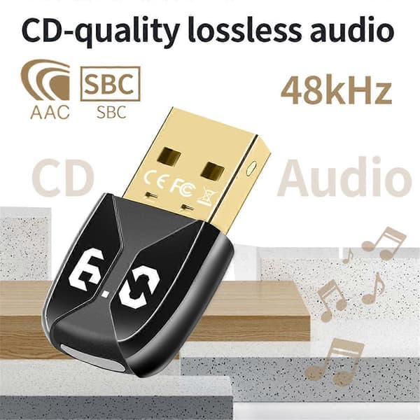 USB Bluetooth 6.0 Dongle Bluetooth 6.0 Adapter Mottaker Sender for Bluetooth Tastatur Mus Hode