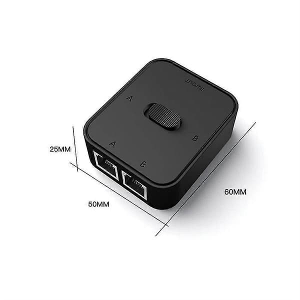 2 Port RJ45 Ethernet Smart Managed Network Switch Hub Internet Converter Adapter