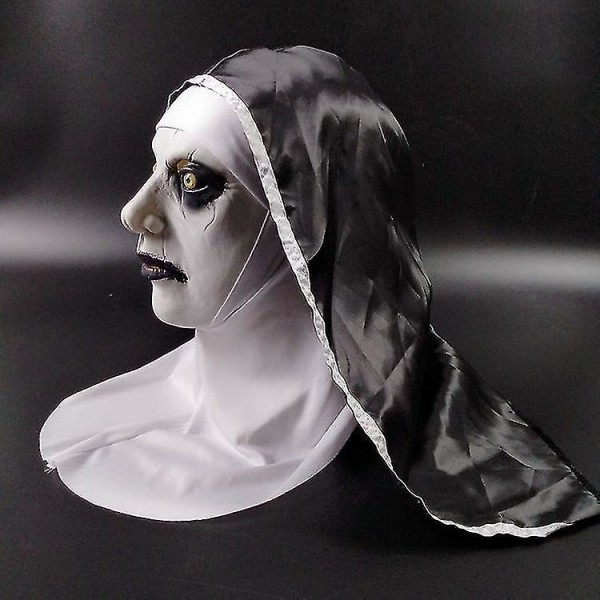 Skrämmande nunnamask skräckrekvisita Halloween kostymdekorer