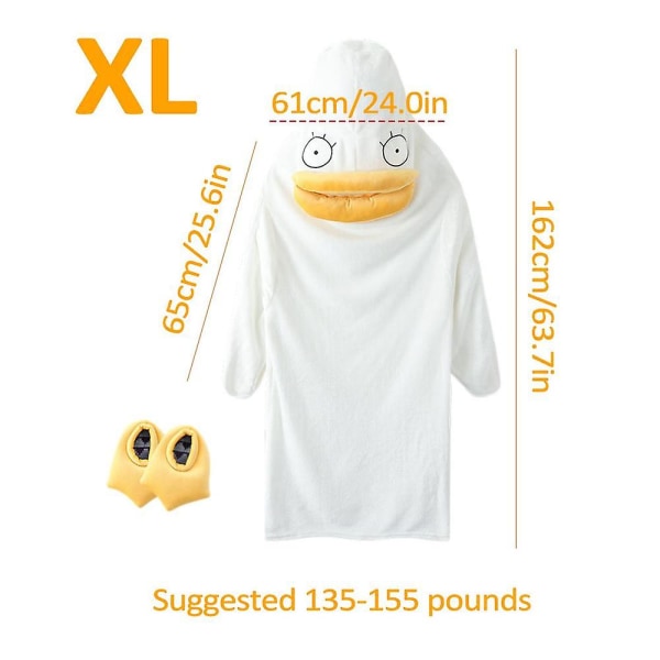 Duck Onesie Pyjamas Filt Elizabeths Duck Cosplay Kostym Jumpsuits Vinterflanell Halloween Vuxen Cartoon Huvpyjamas XL