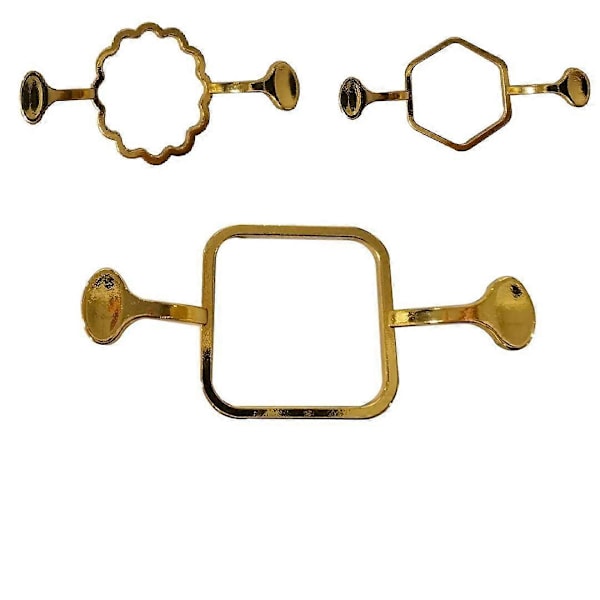 3 stk. metallvoksseglformer med rund blomst- og hjerteform for bryllupsinvitasjoner, konvolutter, kort, gaver og vinnpakking