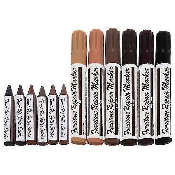 Reparationspenna för möbler och paneler - 12-pack flerfärgad