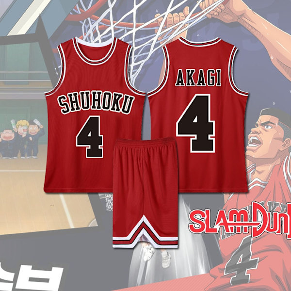 Anime Sakuragi Hanamichi Cosplay Slam Dunk Jersey Shohoku School Basketball Team Uniform Sportswear Kaede Rukawa Cosplay Costume Akagi Takenori S