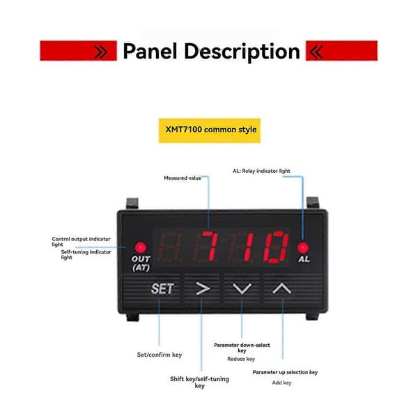 XMT-7100 PID Kontroller Programmerbar Smart PID Temperaturkontroller AC/DC 85-250V