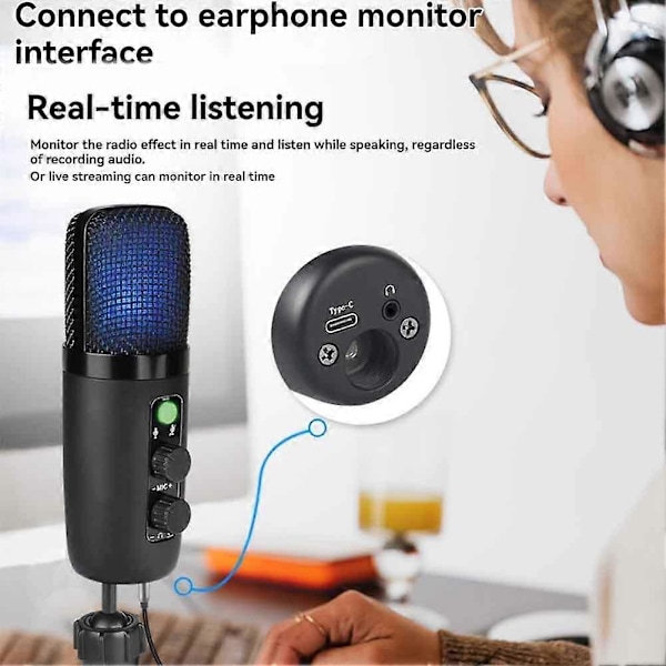 USB Mikrofon Kondensator Gaming Mic Hög Konfiguration
