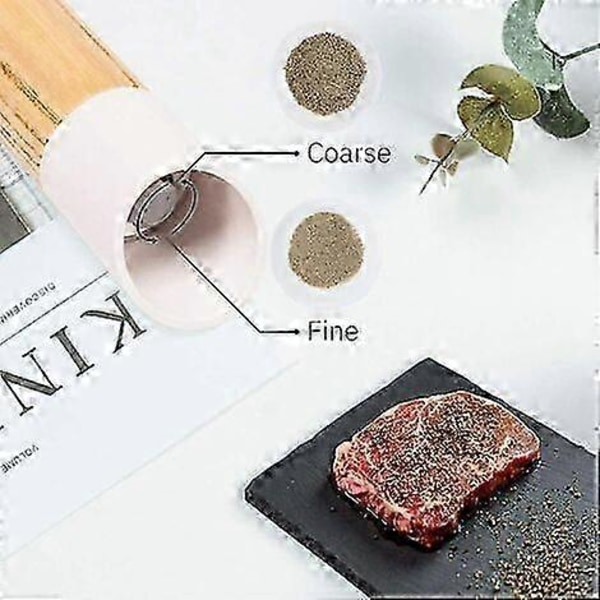 Salt- og peberkværnsæt med høje sorte og hvide salt- og peberbøsser, justerbar grovhed, perfekt gave til salt- og peberbøsser