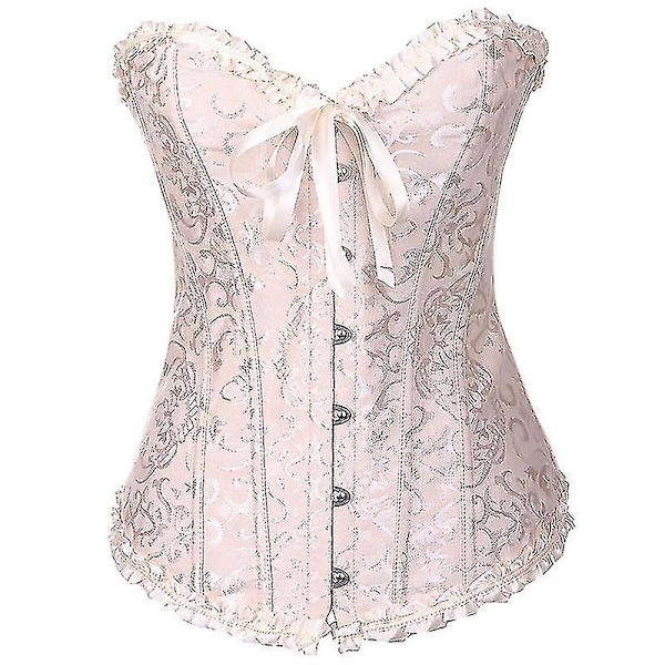 Tflycq Tube Top Jacquard Gothic Palace Korsetti Liivi Muotoilu Korsetti Light Yellow M