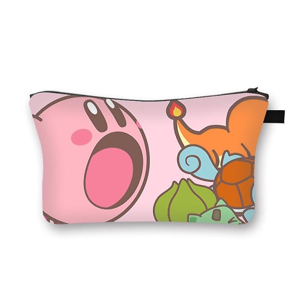 Kirby Cartoon Anime -kosmetiikkalaukku, neliön muotoinen ulkona toimiva monitoiminen matkalaukku Naisten hygieniatuotteet Organizer Tytöille Syntymäpäivälahja Kirby-22