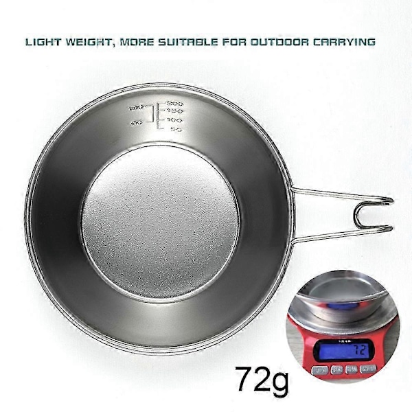Campingkopp i rostfritt stål, lätt och kompakt, för vandring, kaffe, matlagning