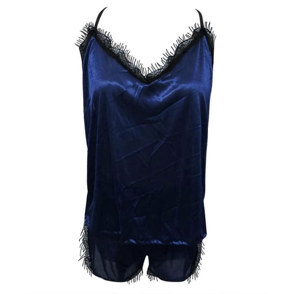 Ärmlös Dam Nattlinne Sovkläder Pyjamas Set Underkläder För Kvinnor ZH blue M