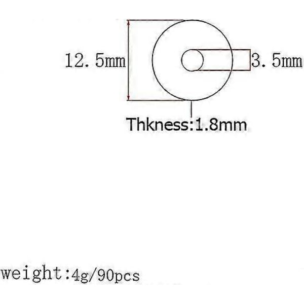 90 stk. 12,5 mm Klaver Filt Frontskinne Hullet Regulator Rød Keyboard Balanceringsskiver Reparationsdele - rød