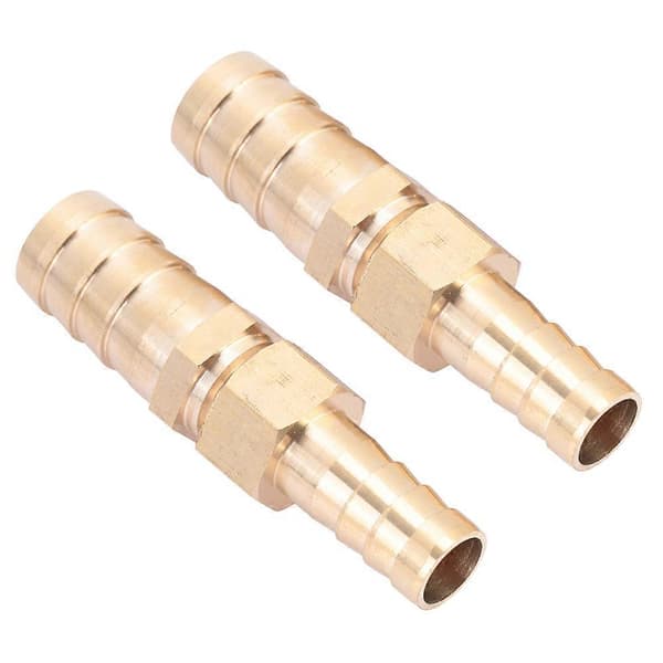 2 stk. Messing Slange Studs Reduceringsprop Konnektor (10mm til 12mm)