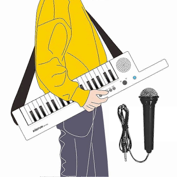 \"Guitar Elektronisk Klaver Med Mini Keyboard 37-tangenters Elektronisk Keyboard Klaver Genopladeligt Børneklaver\"
