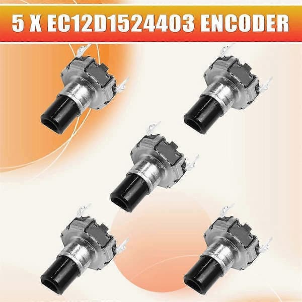 5 stk. EC12D1524403 Bil Navigation CD Volume Encoder med Trykknap Switch EC12 Rund Type 30 Positioner
