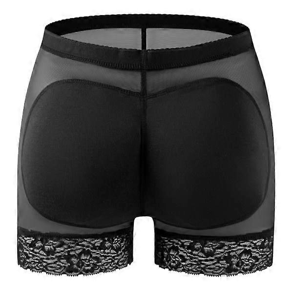 Kvinnor Body Shaper Vadderad Trosor med Butt Lifter Höftförstärkare Falsk Rumpa Svart Svart M