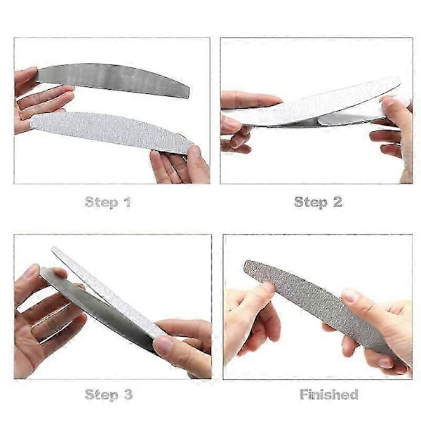 10 stk./parti Halvmåne Sandpapir 80 100 180 240 Polering Neglefil Udskiftning Tyk Sort Professionel Manicure Værktøj Buffer Filer