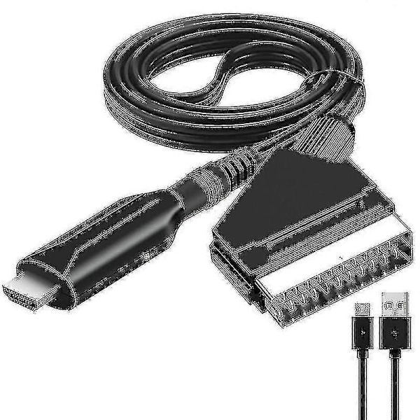 SCART til HDMI-konverter Audio Video Adapter for HDTV/DVD/dekoder/PS3/PAL/NTSC