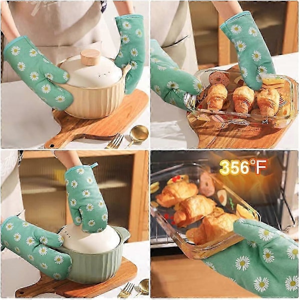 Grytekluter og gryteunderlag, grillhansker, 1 par grytekluter og 2 gryteunderlag, for matlaging, baking, kjøkken, mikrobølgeovn, pizza
