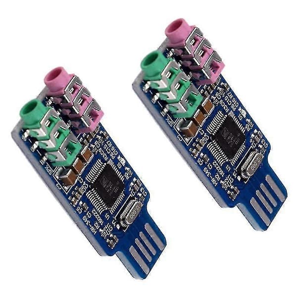 2 stk. Cm108 Usb Lydkort Modul Gratis Driver Til Bærbar Computer Eksternt Lydkort Med 3.5