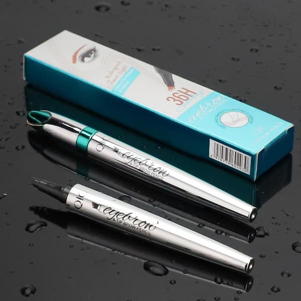Vattentät Microblading Ögonbrynspenna med Dubbla Precisionsspetsar Kladdfri Rödbrun