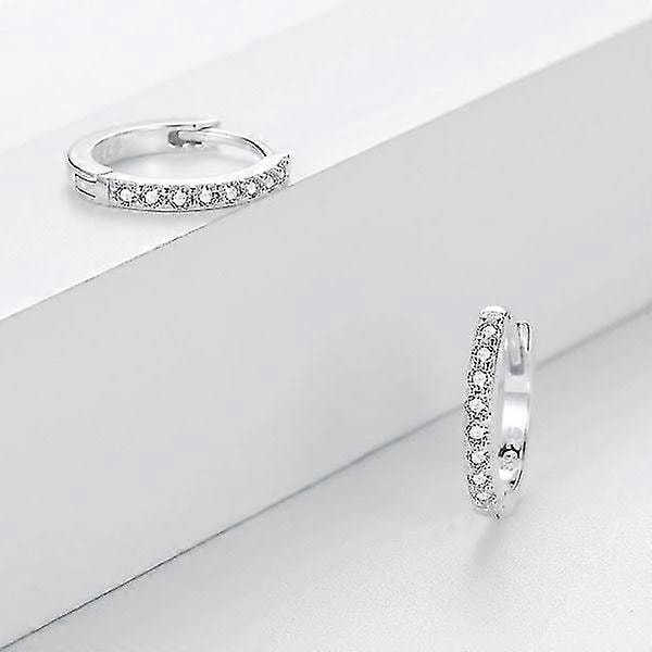 Hoop-øreringer i sølv, damerøreringer, 3 par, 925 sterling