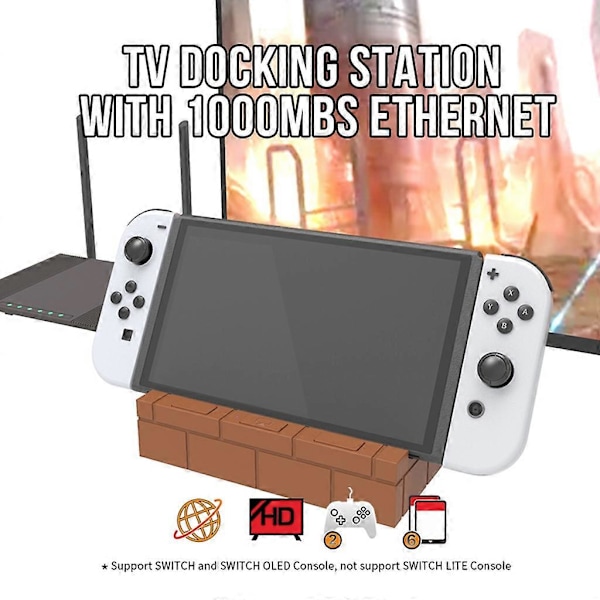 Bærbar HDMI-kompatibel Adapter Base Stand til Switch USB Controller Adapter