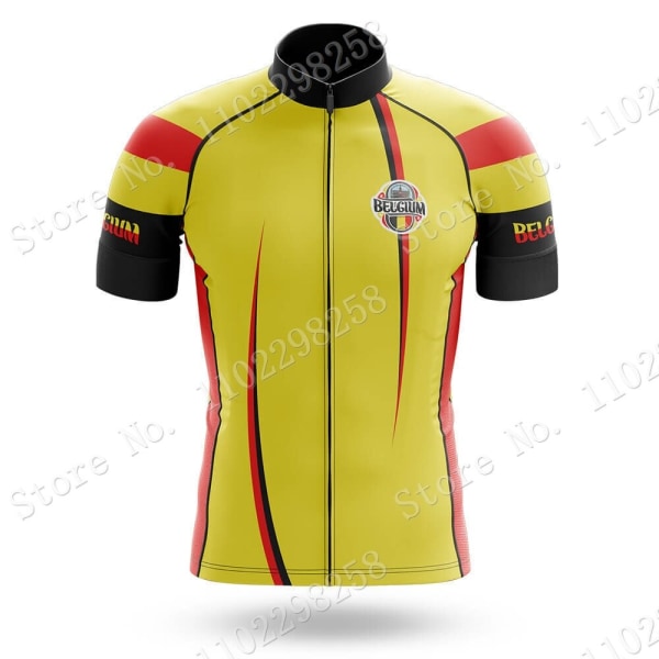 Team Belgium 2023 Cykeltröja Set Nationell flagga Cykling Belgiska kläder Road Bike Shirts Kostym Cykel haklapp Shorts MTB Maillot 2 XS