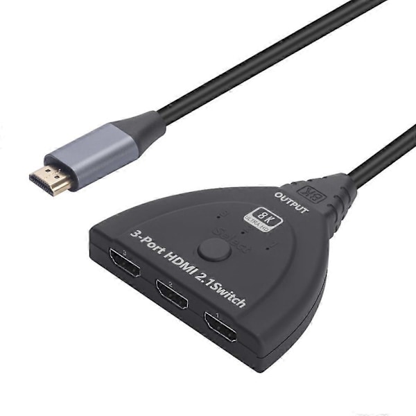8K HD Multimedia Interface Switch 3 in 1 Ut 60Hz HDR 10 HDCP 2.3 HDMI 2.1 Splitter för Gaming