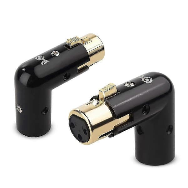 2 STK Justerbar Han til Hun Retvinklet XLR-adapter 3-benet til udstyr