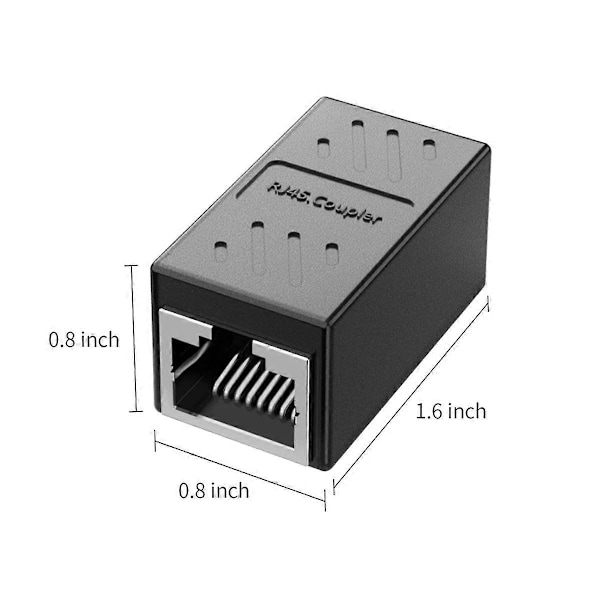 4-pakning Kobling Ethernet-kabel Kobling Nettverkskabel Forlenger Ethernet-kabel Kobling (Svart - 4-pakning)