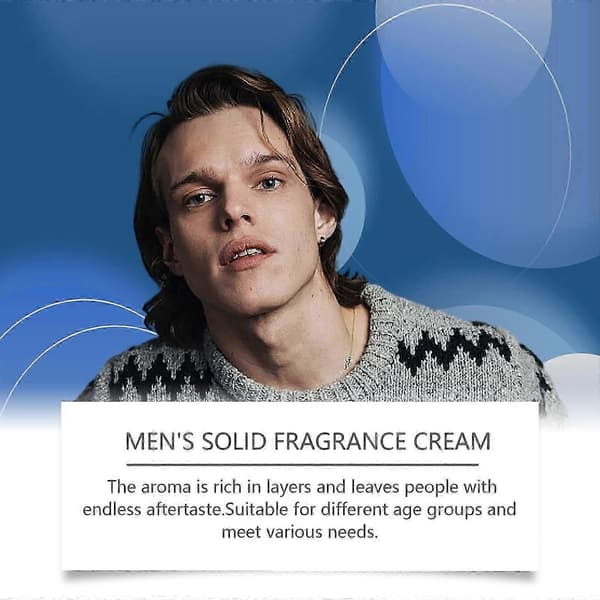 Håll dig fräsch hela dagen, Men's Charm Solid Balm, Behåll doften med dig, Långvarig Köln, 30g (köln)