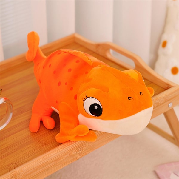 Chameleon Plushie Toy, 30 cm Realistisk Chameleon Gose Animal Toy Mjuk plyschleksak Kudde Halloween Julklappar till barn Vuxen orange