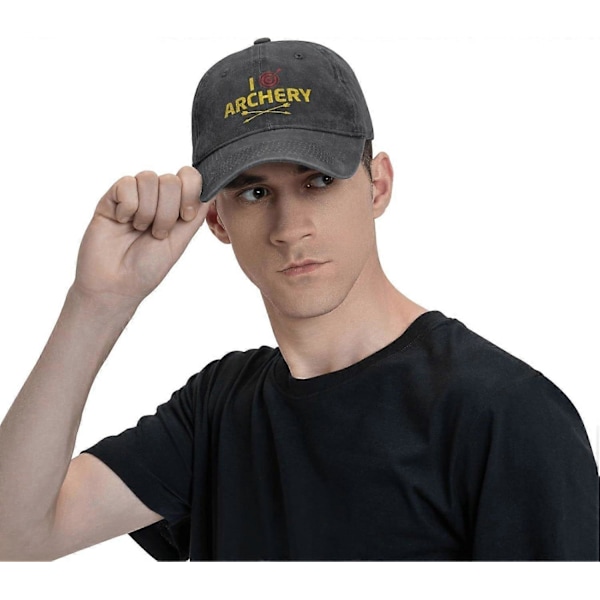 Jag Älskar Bågskytte Pilbåge Mål Unisex Cowboyhatt Baseballkepsar Justerbara Sport Golf Denim Casquette Keps Stil 1069