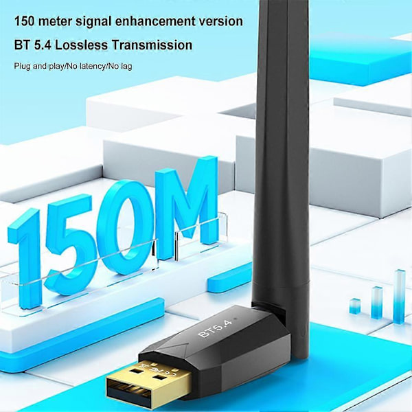 USB Dongle Adapter Bluetooth 5.4 Adapter 150MAdapter Driver for PC Trådløs