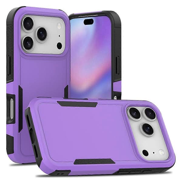 For iPhone 17 Pro Deksel 2 i 1 PC + TPU Støtsikkert Telefondeksel Lilla