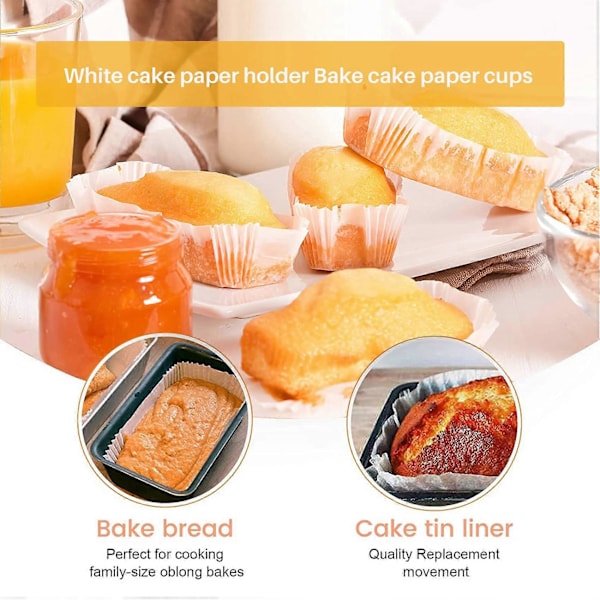 120 stk. Fedttætte Forme til Brød Straight Edge Bagepapir Non-Stick Kageforme Kage T