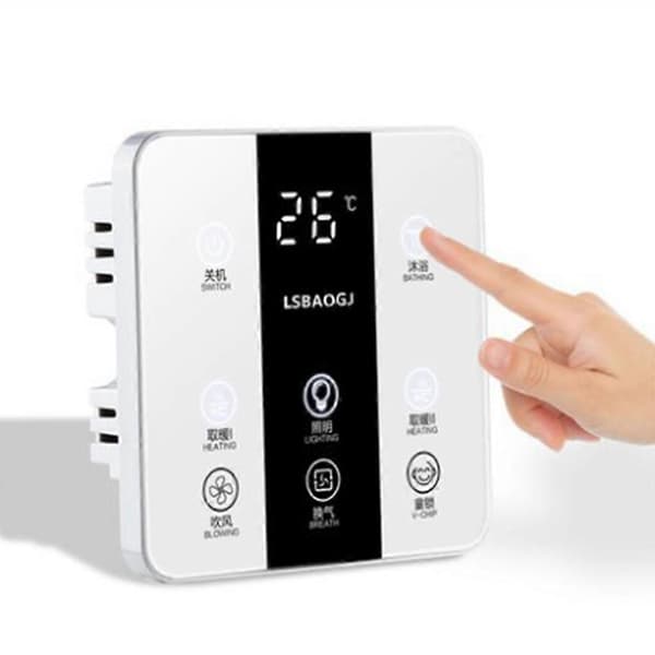 Smart Touchscreen Yuba Switch 8-vägs Badrum Vattentät Dammtät Panel