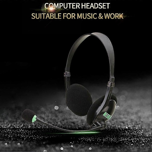 3,5 mm Audio Headset Computer Headset med 270 Graders Boom Mikrofon Egnet til Stationære Computere