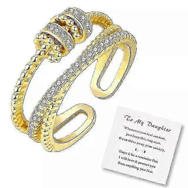 Till Min Dotter Fidget Ring för Ångest  Fidget Ringar för Ångest för Kvinnor Justerbar Stapelbar Ångestlindring Regnbåge Fidget Ring Smyckesgåvor