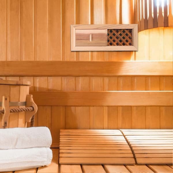 Sauna Luftventil Træ Justerbar Gitter Ventilationspanel Tilbehør til Dampbad