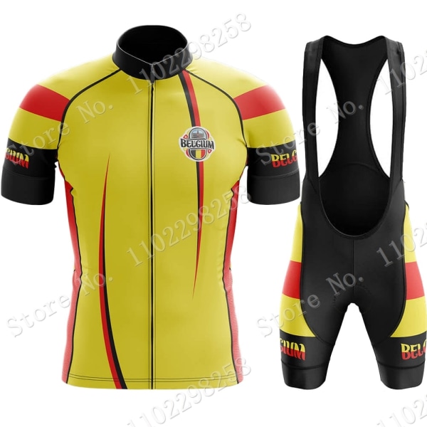 Team Belgium 2023 Cykeltröja Set Nationell flagga Cykling Belgiska kläder Road Bike Shirts Kostym Cykel haklapp Shorts MTB Maillot 1 3XL