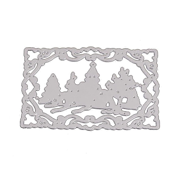 Jule Sne Hus Metal Skære Dies Stencil DIY Scrapbooking Album Papirkort Skabelon Form Prægning Håndværk Dekoration