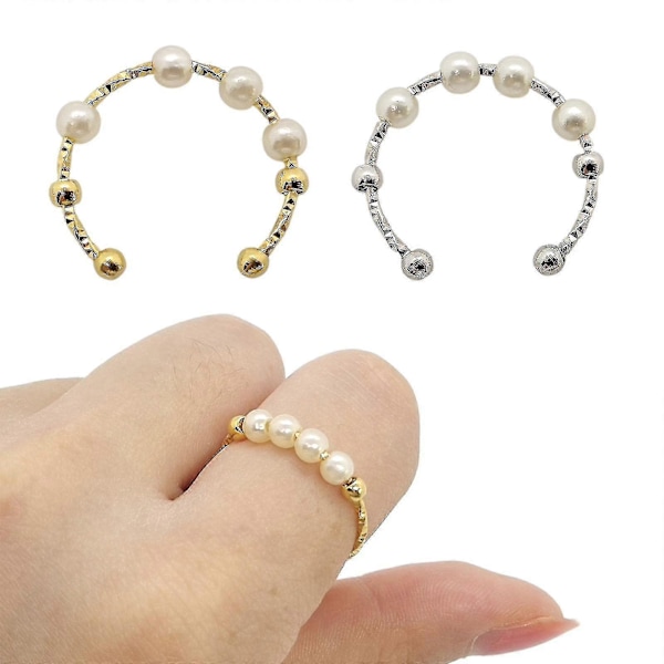 Anti-angst Ring Fidget Perle Ring Kvinder Mænd Spindende Stress Angstlindrende Ring