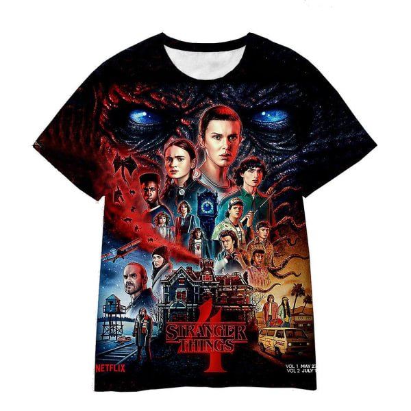 Stranger Things Säsong 4 T-shirts 3d- printed El Eleven Barn Barn Kortärmade T-shirts Fläktar Födelsedagspresenter style 1 6-7Years