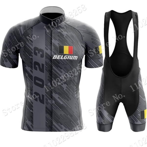 Team Belgium 2023 sykkeltrøyesett Nasjonalt flagg Sykling Belgiske klær landeveissykkelskjorter Dress Sykkelsmekke Shorts MTB Maillot 3 3XL