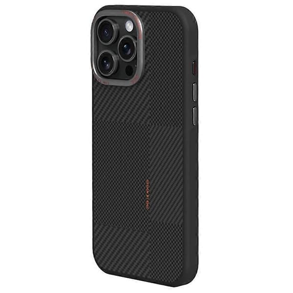 För iPhone 16 Pro Max Fodral Texturerad TPU PC Telefon Baksida Anti Fingeravtryck Stötsäker Multicolor Grey