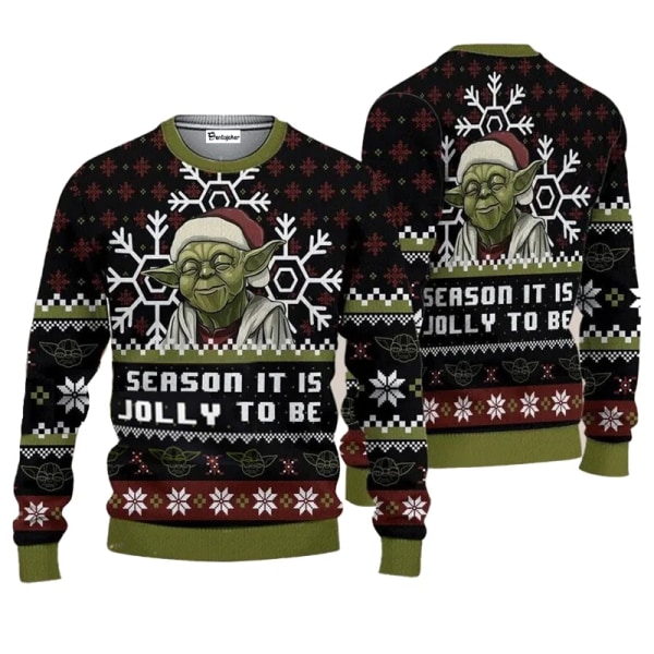 The Mandalorian And Grogu Baby Yoda Ugly Sweater 2024 Glædelig Jul Mænd Pullover Efterår Vinter Star Wars Dame Sweatshirt style 1 XXL
