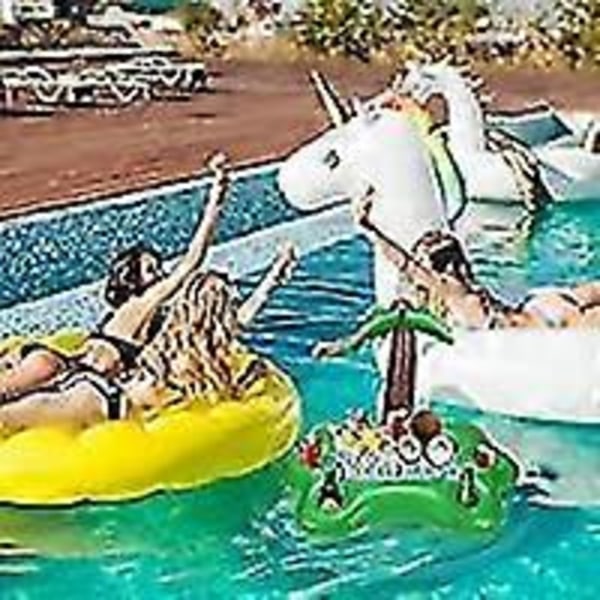 2023 - Sommerfest Pool Oppustelig Kopholder Fortykket Pvc Regnbue Oppustelig Vand Kokosnød Isbar Infla (ShiKai)