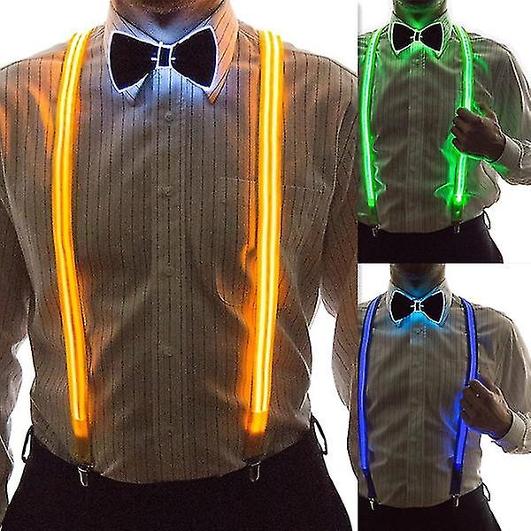 Smukt led-slips uden ryg til mænd, perfekt til udklædningsfester på musikfestivalen Blue Bow Tie