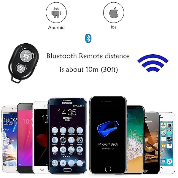 2 stk. Bluetooth Kamera Fjernbetjening - Bluetooth Fjernbetjening til iPhone og Android Telefoner